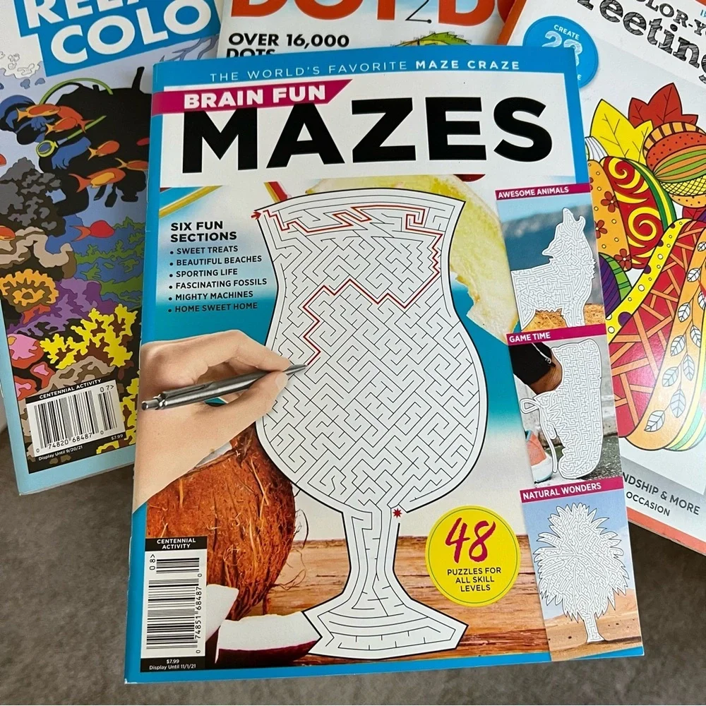 $91‎ Retail Value! Set of 8 Adult Activity Books